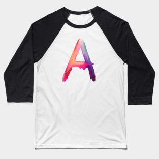 Letter A In Vibrant Watercolor Baseball T-Shirt